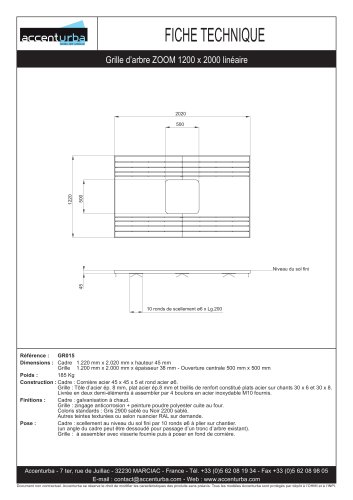 ZOOM Grille d'arbre 1200 x 2000 linéaire