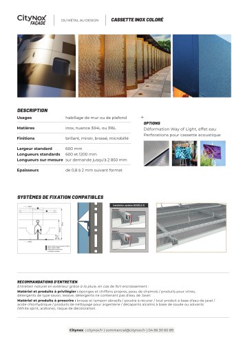 Habillage en INOX Color&eacute;