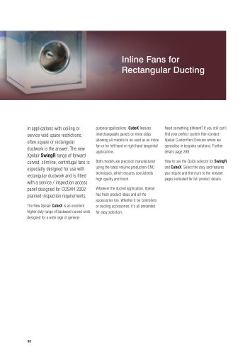 Xpelair Inline Fans for Rectangular Ducting