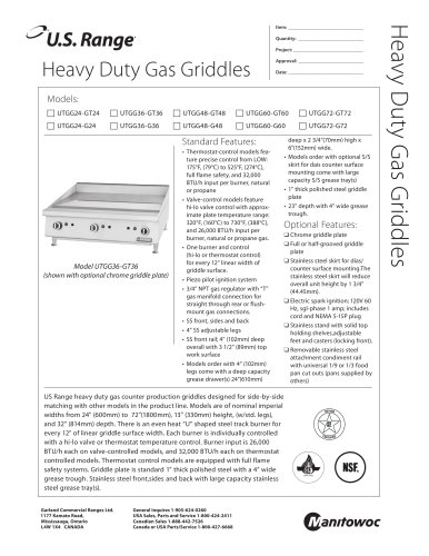 Heavy Duty Gas Griddles